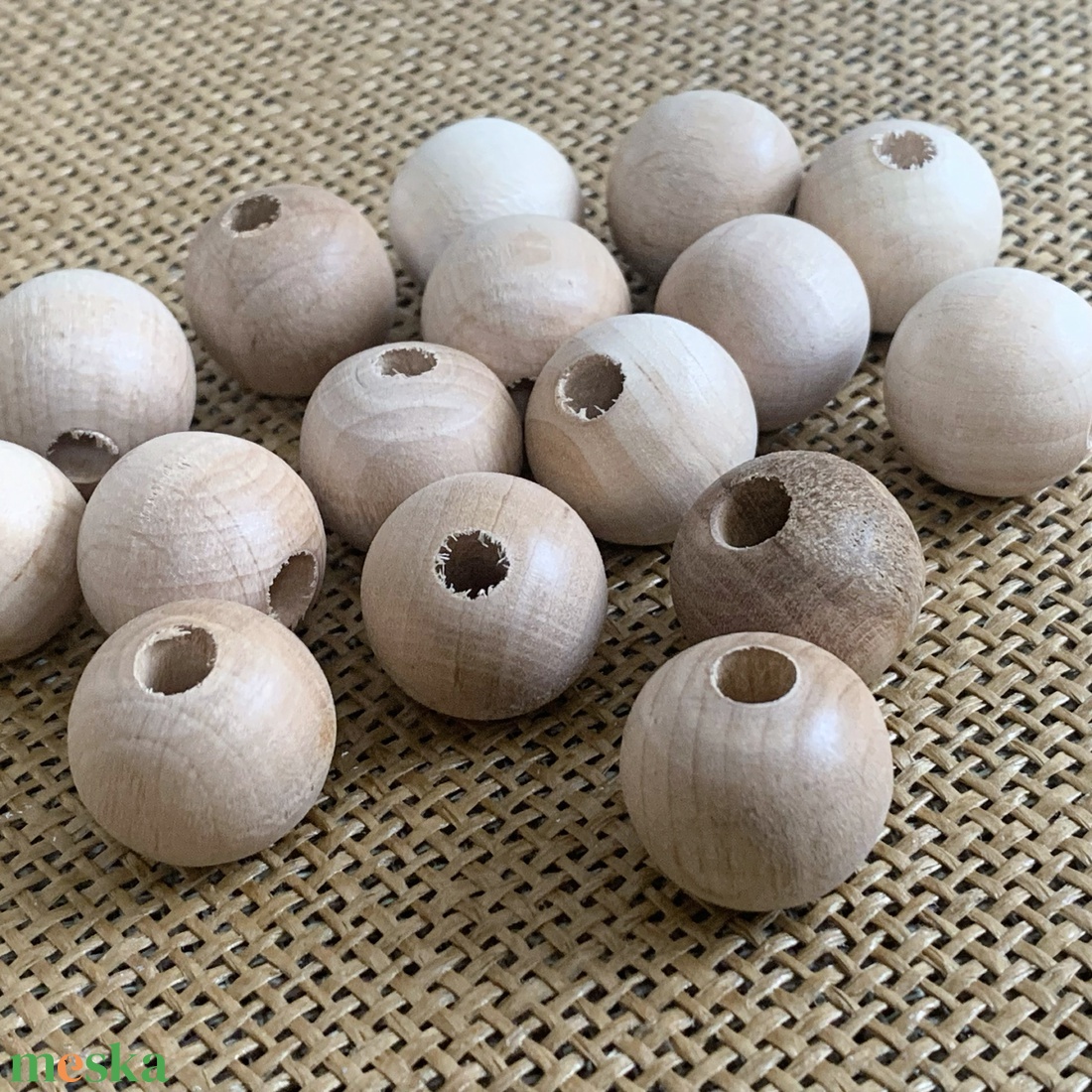 20 db natúr fagolyó � fúrt � 20mm (30ft/db)  - kellékek & szerszámok - hobby fa alapanyag - fagolyó - Meska.hu