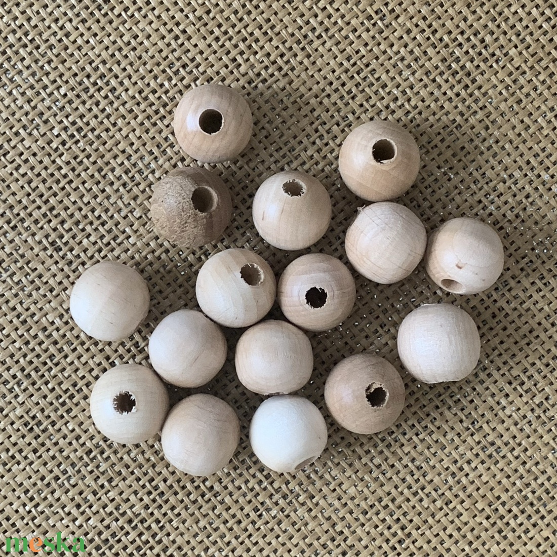 20 db natúr fagolyó � fúrt � 20mm (30ft/db)  - kellékek & szerszámok - hobby fa alapanyag - fagolyó - Meska.hu