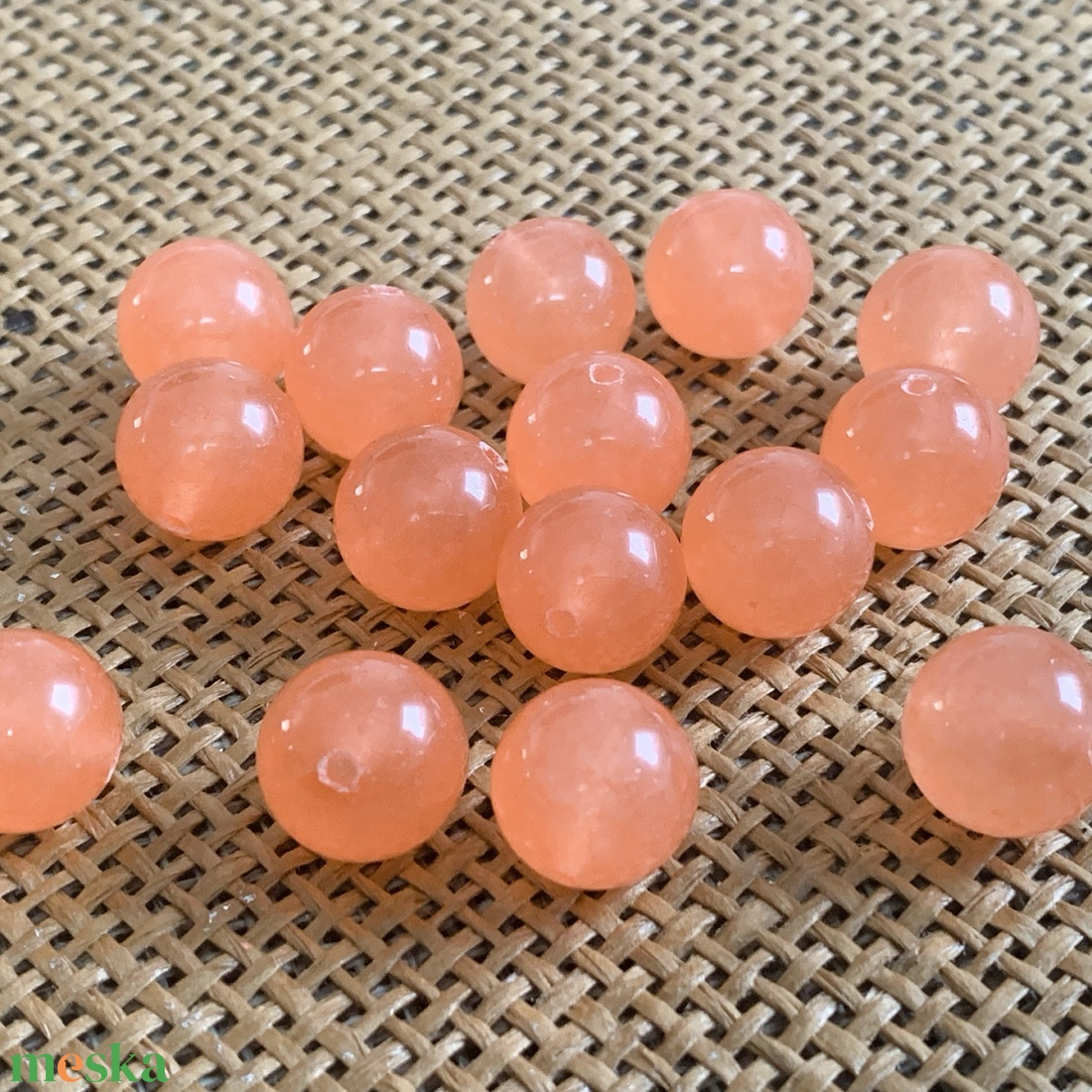 10db festett jáde, ásványgyöngy - 12mm - (40ft/db) - kellékek & szerszámok - ásvány alapanyag - ásványfüzér - Meska.hu