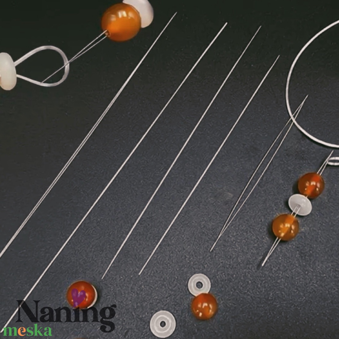 3 db nyitható gyöngyfűző tű � rozsdamentes acél ( 300ft/db) - kellékek & szerszámok - szerszámok, eszközök - eszköz ékszerkészítéshez - Meska.hu