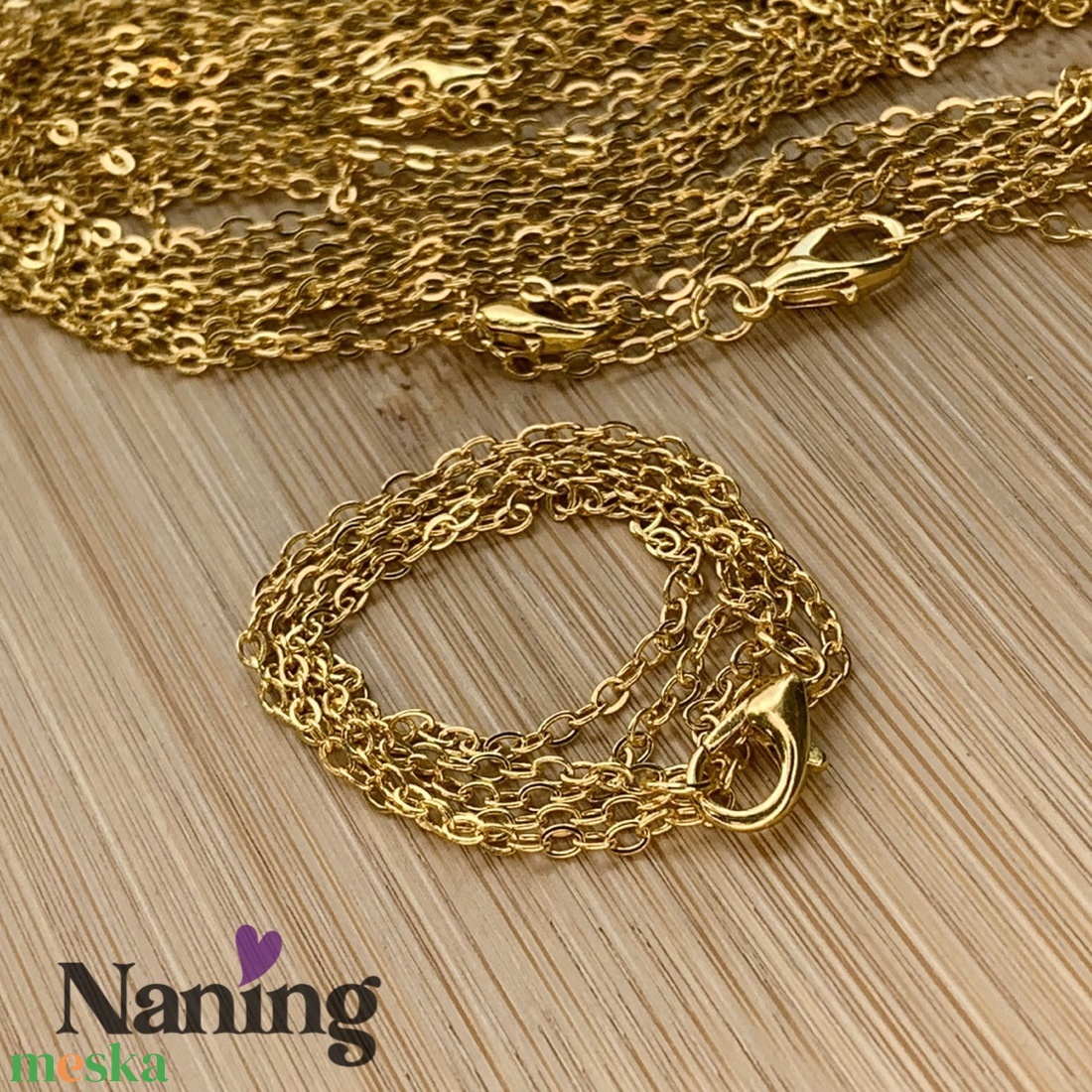 2 db rozsdamentes acél � nyakláncalap - nyaklánc hossza: 46cm  (500ft/db) - kellékek & szerszámok - ékszerkellék - nyaklánc alap - Meska.hu