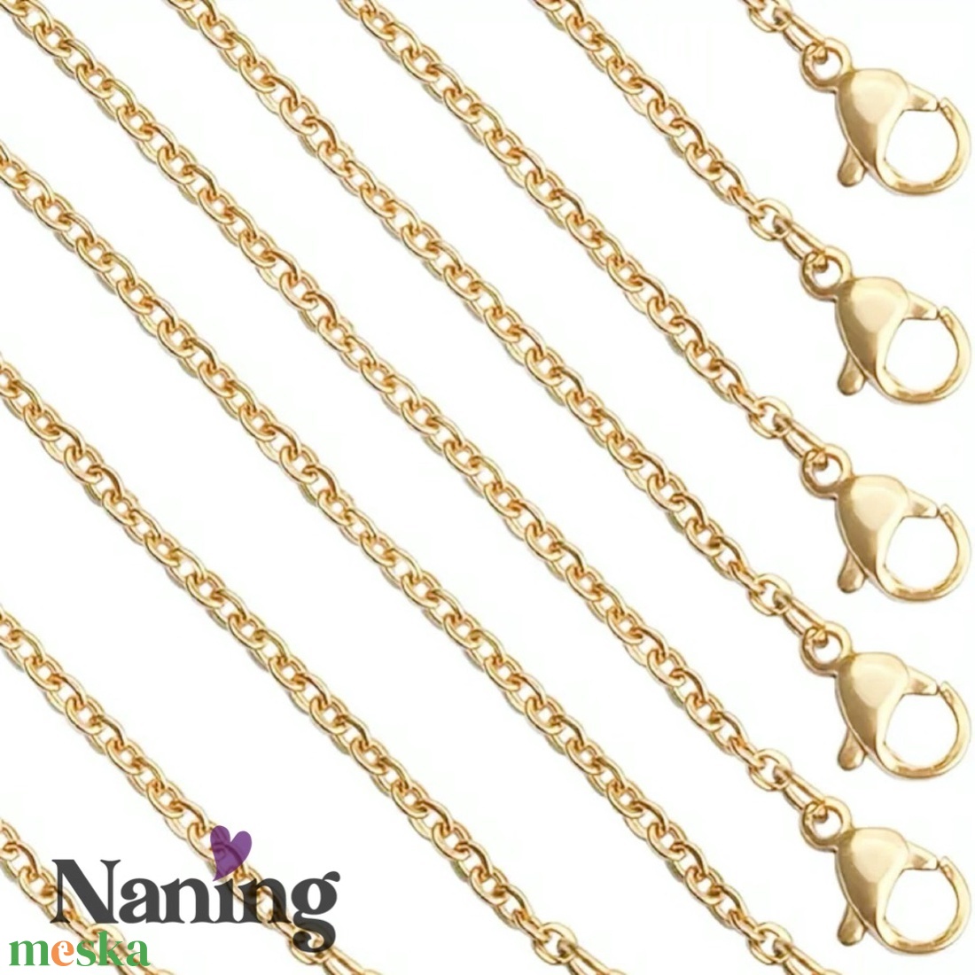 2 db rozsdamentes acél � nyakláncalap - nyaklánc hossza: 46cm  (500ft/db) - kellékek & szerszámok - ékszerkellék - nyaklánc alap - Meska.hu