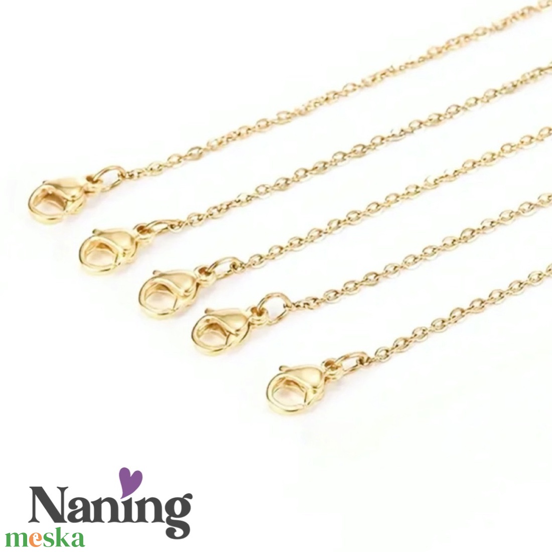 2 db rozsdamentes acél � nyakláncalap - nyaklánc hossza: 46cm  (500ft/db) - kellékek & szerszámok - ékszerkellék - nyaklánc alap - Meska.hu