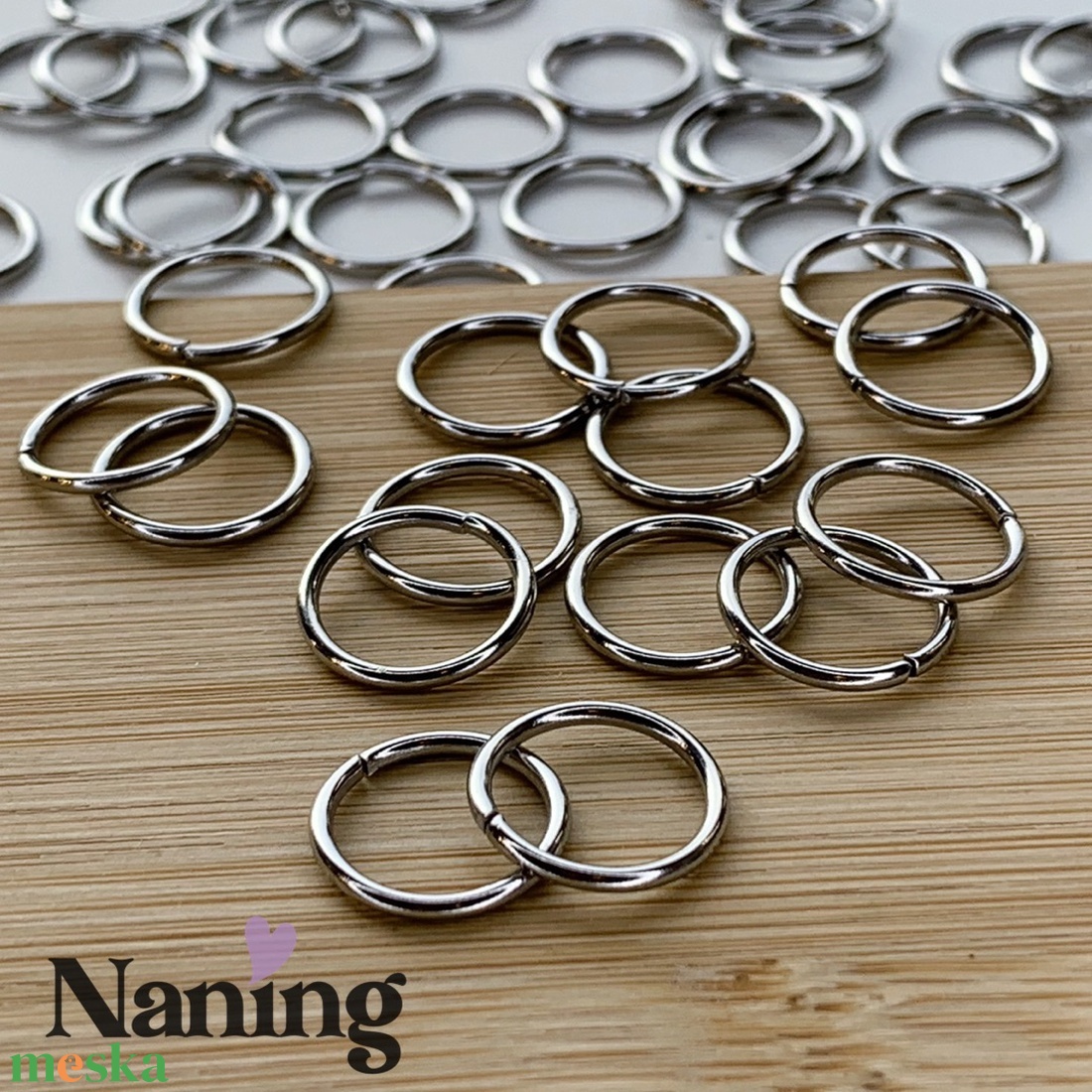 30db szerelőkarika - rozsdamentes acél - 12mm  - kellékek & szerszámok - gyöngyfűzés kellékek - szerelőkarika - Meska.hu