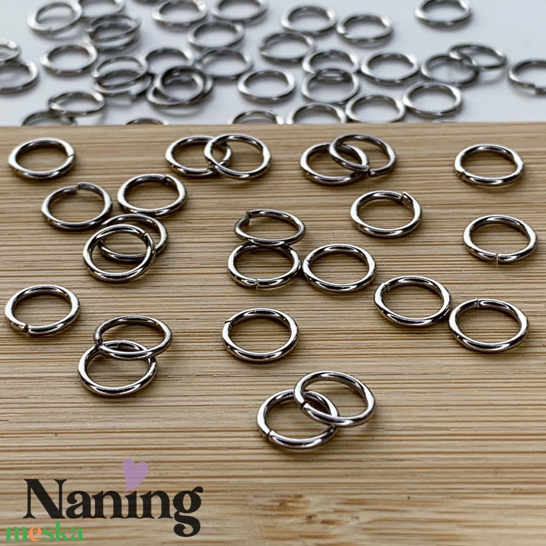 40db szerelőkarika - rozsdamentes acél  - kellékek & szerszámok - gyöngyfűzés kellékek - szerelőkarika - Meska.hu