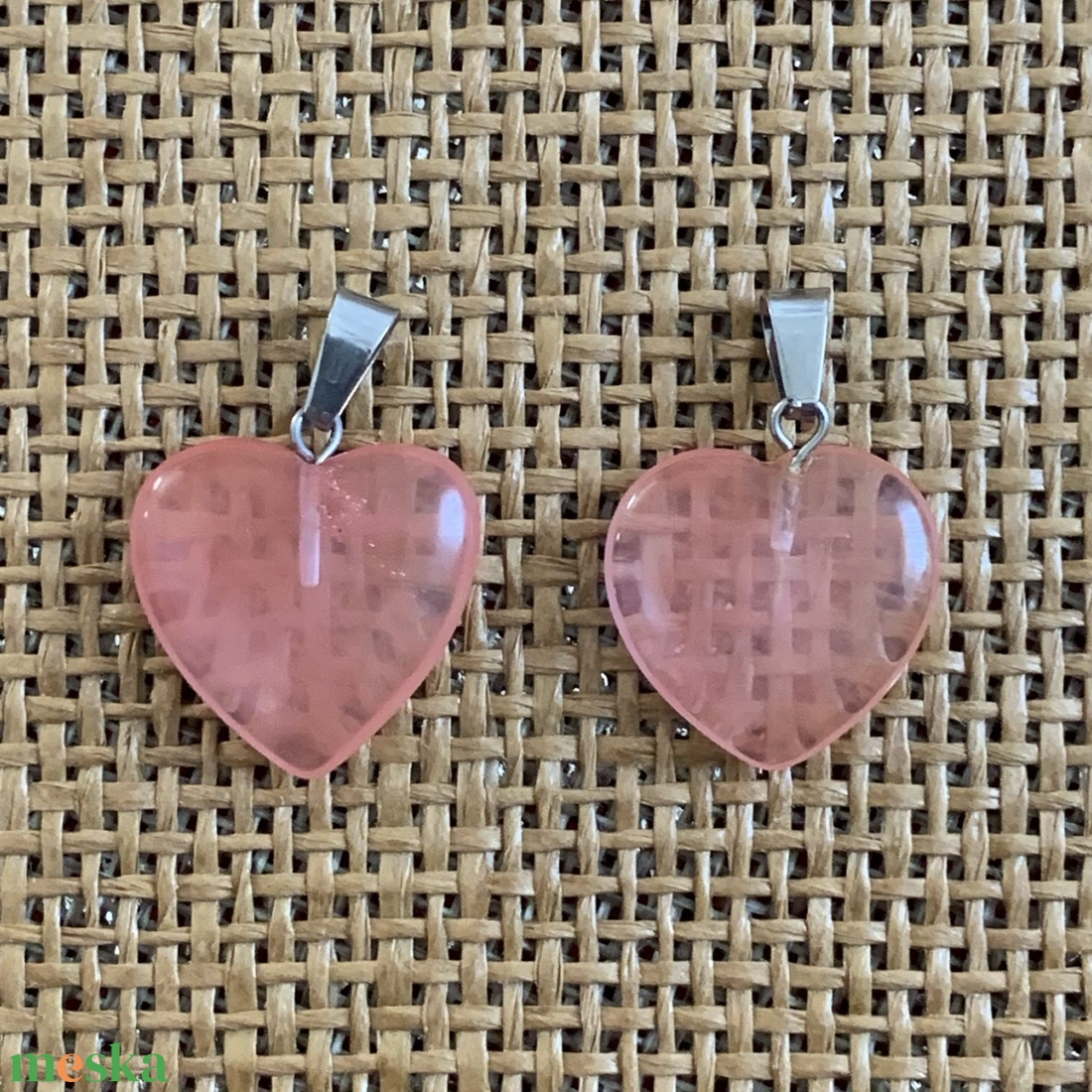 Ásvány szív medál - 2 db  (500ft/db) - kellékek & szerszámok - ásvány alapanyag - ásvány figura - Meska.hu