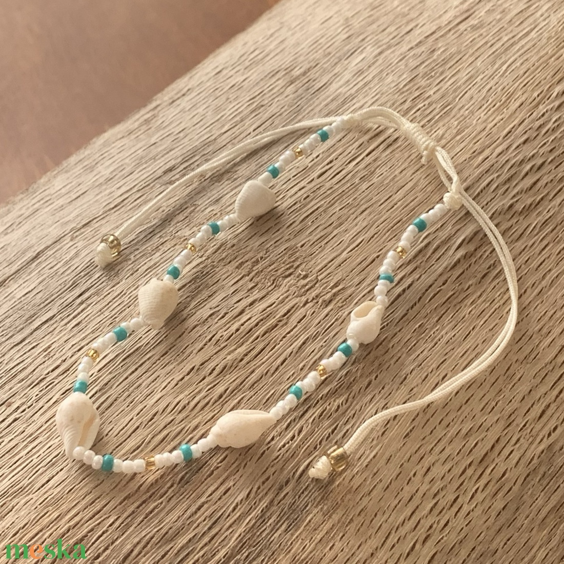 BOKALÁNC - 2db - csigás/gyöngyös - csúszócsomós - állítható méret  (500ft/db) - ékszer - lábdísz és testékszer - bokalánc - Meska.hu