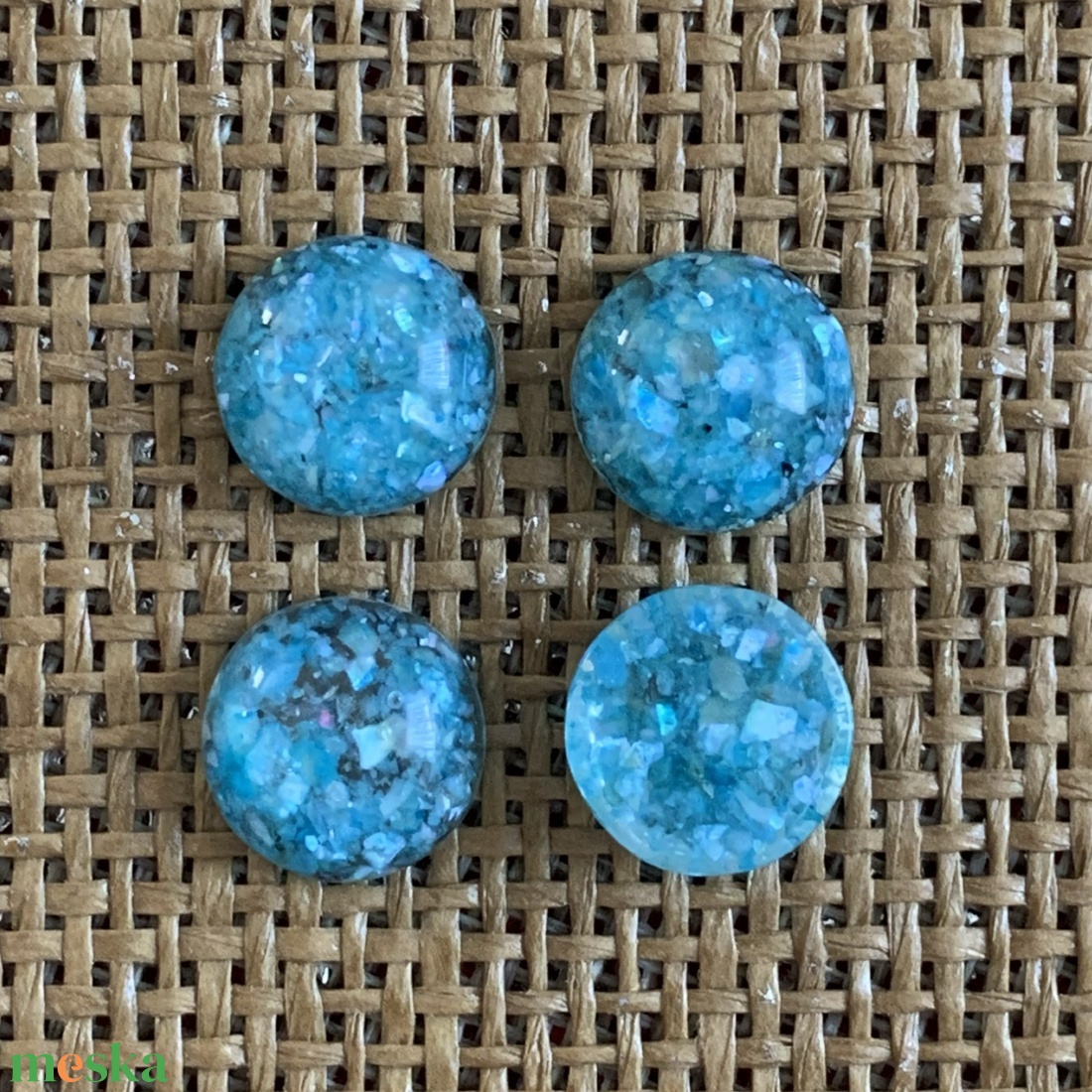 4 db irizáló műgyanta kaboson - (60ft/db) - kellékek & szerszámok - gyöngyfűzés kellékek - műanyag gyöngy - Meska.hu