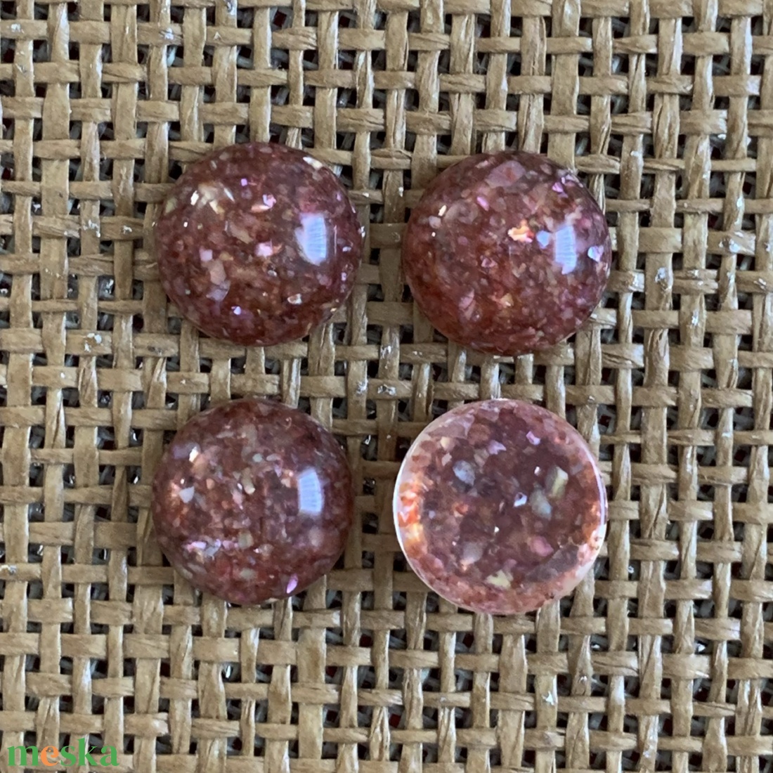 4 db irizáló műgyanta kaboson - (60ft/db) - kellékek & szerszámok - gyöngyfűzés kellékek - műanyag gyöngy - Meska.hu