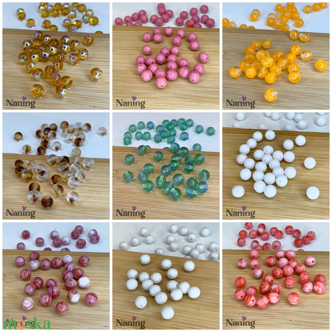 40db PRECIOSA cseh üveggyöngy � gömb � 6mm  (18ft/db) - kellékek & szerszámok - gyöngyfűzés kellékek - preciosa kristály - Meska.hu