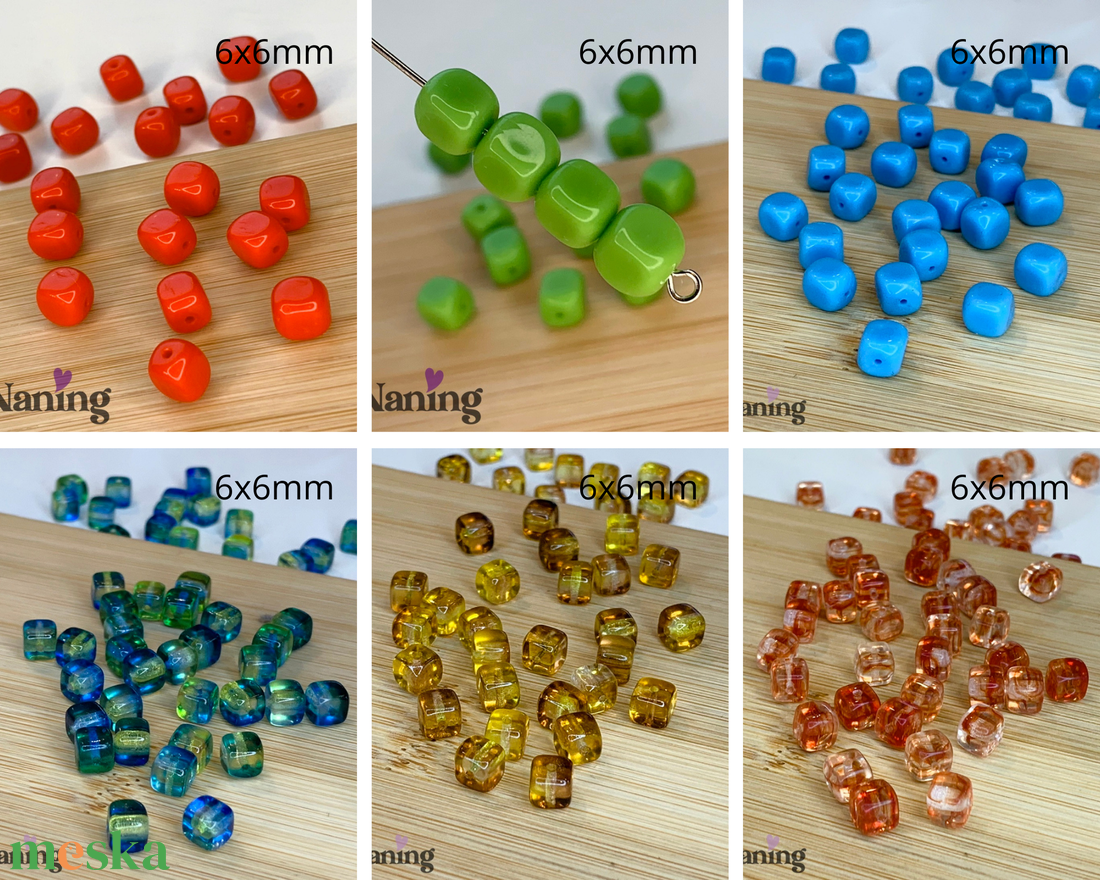 20db PRECIOSA - cseh üveggyöngy - cube(kocka) - (30ft/db) - kellékek & szerszámok - gyöngyfűzés kellékek - preciosa kristály - Meska.hu