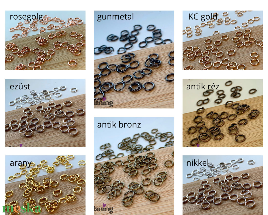 100db szerelőkarika - 5mm - nikkelmentes fémötvözet  (5ft/db) - kellékek & szerszámok - gyöngyfűzés kellékek - szerelőkarika - Meska.hu