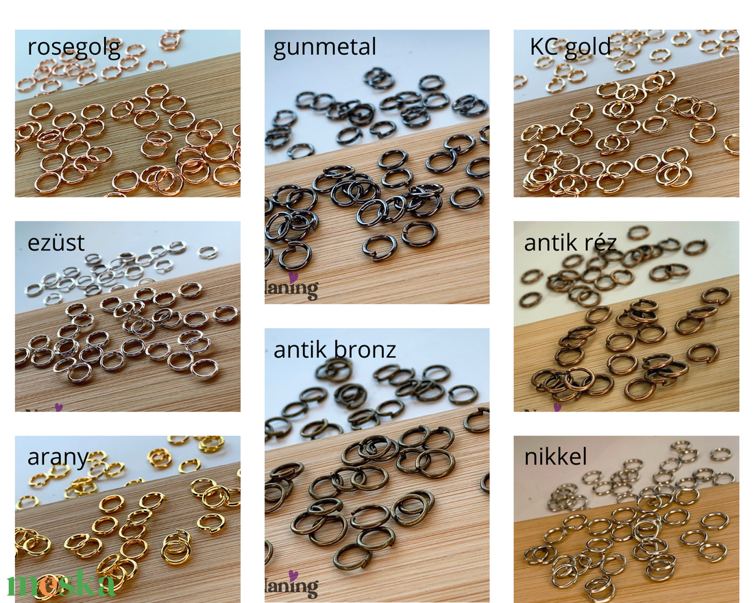100db szerelőkarika - 6mm - nikkelmentes fémötvözet  (5ft/db) - kellékek & szerszámok - gyöngyfűzés kellékek - szerelőkarika - Meska.hu