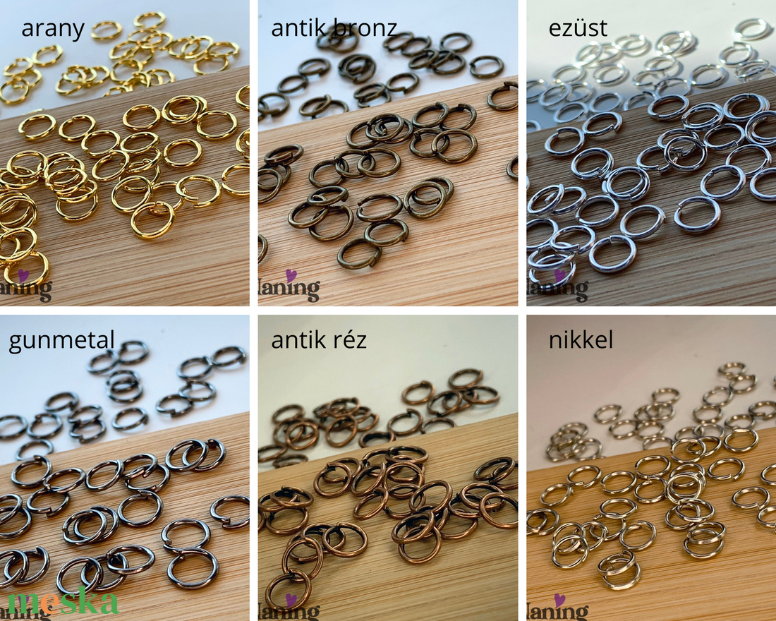 100db szerelőkarika - 7mm - nikkelmentes fémötvözet  (6ft/db) - kellékek & szerszámok - gyöngyfűzés kellékek - szerelőkarika - Meska.hu