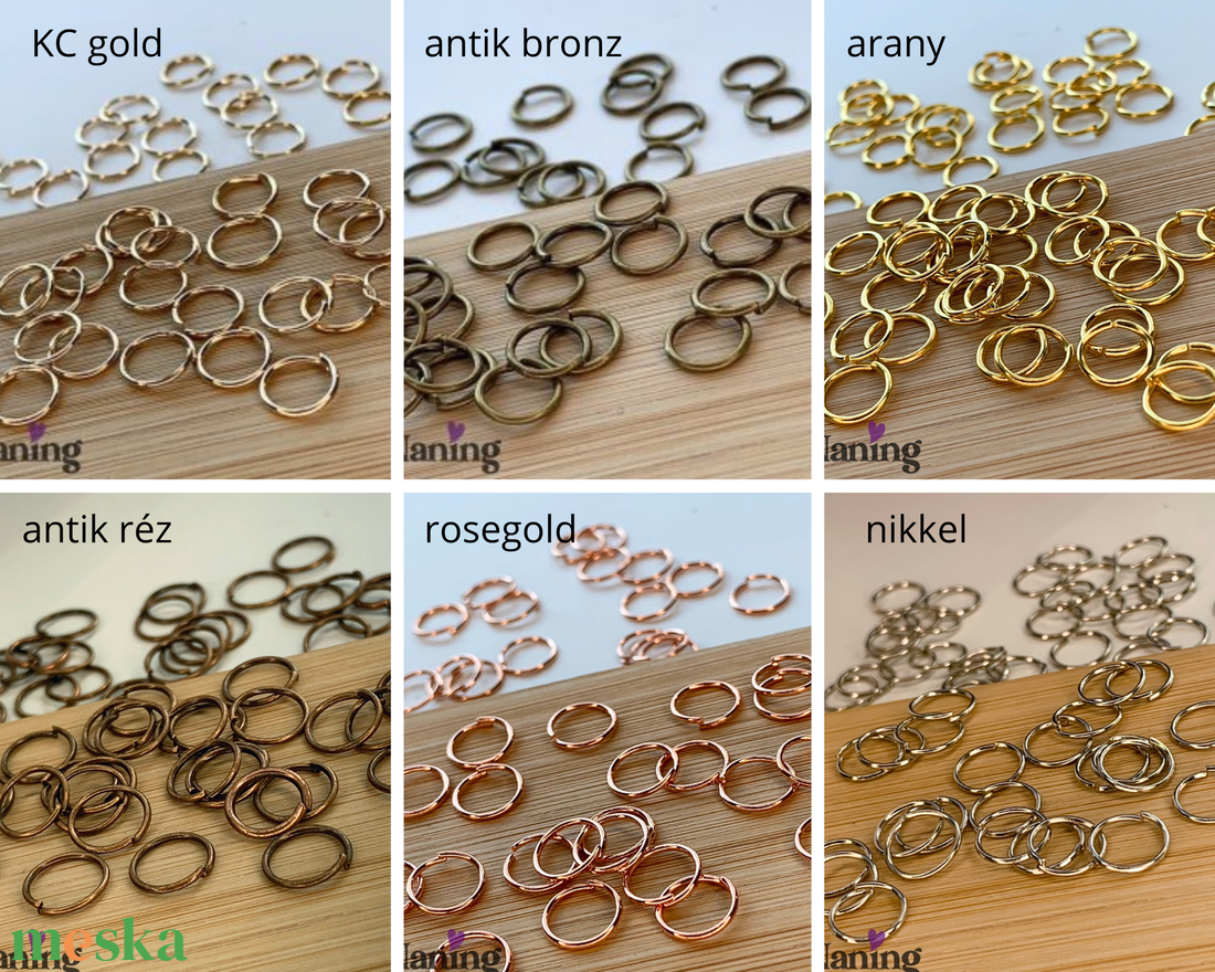 100db szerelőkarika - 8mm - nikkelmentes fémötvözet  (7ft/db) - kellékek & szerszámok - gyöngyfűzés kellékek - szerelőkarika - Meska.hu