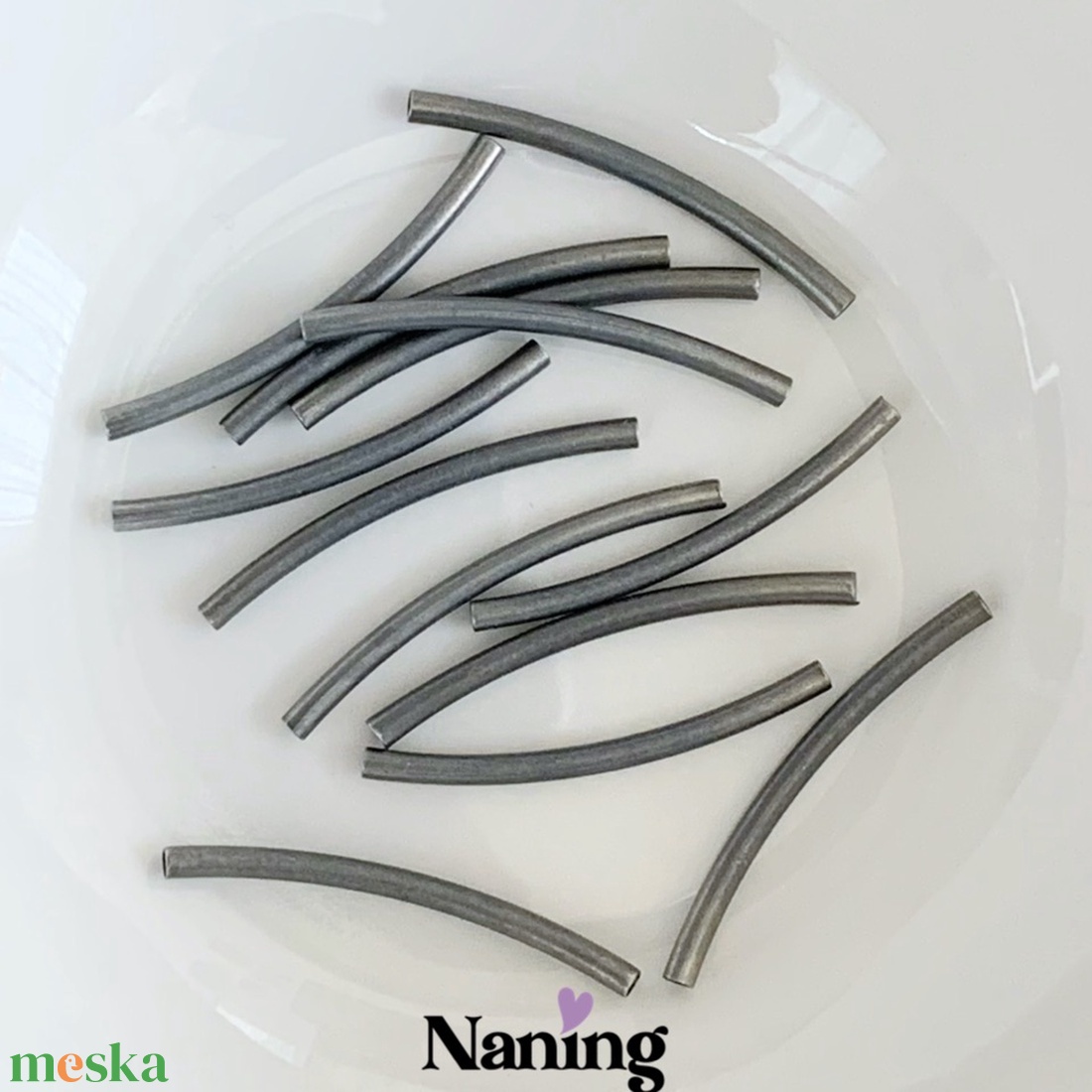 30db - ívelt csőköztes - 2x30mm - (15ft/db)  - kellékek & szerszámok - gyöngyfűzés kellékek - fém köztesek - Meska.hu