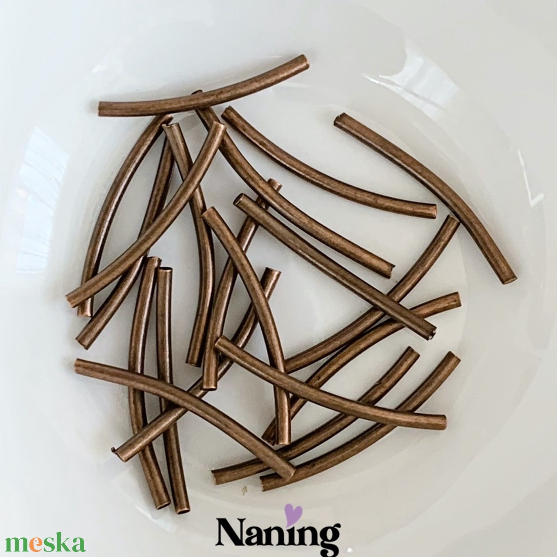 30db - ívelt csőköztes - 2x30mm - (15ft/db)  - kellékek & szerszámok - gyöngyfűzés kellékek - fém köztesek - Meska.hu