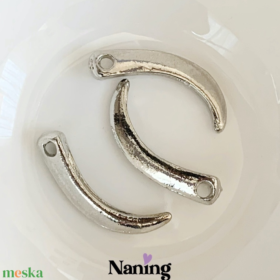 3db fém fog - ékszerdísz - 30mm  (150ft/db) - ékszer - nyaklánc - medál - Meska.hu