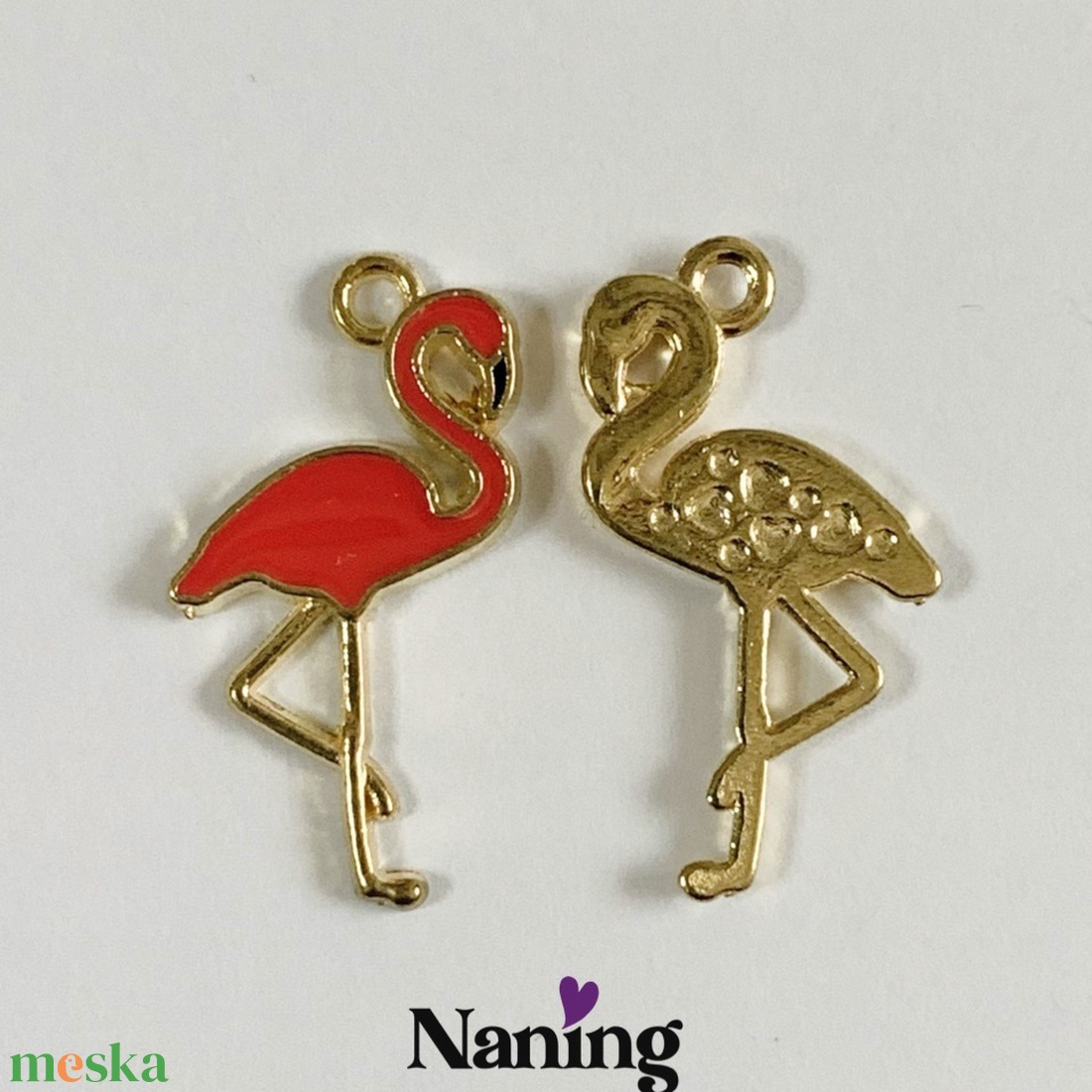 5 db FLAMINGÓ ékszerdísz/charm - 12x24mm  (80ft/db) - kellékek & szerszámok - ékszerkellék - charmok - Meska.hu