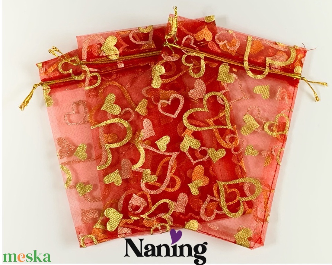 10db - ORGANZA - ajándéktasak/ékszertasak - 10x14cm. (80ft/db) - otthon & életmód - papír, írószer - ajándékozás kellékei - ajándékzsák, csomagolás - Meska.hu