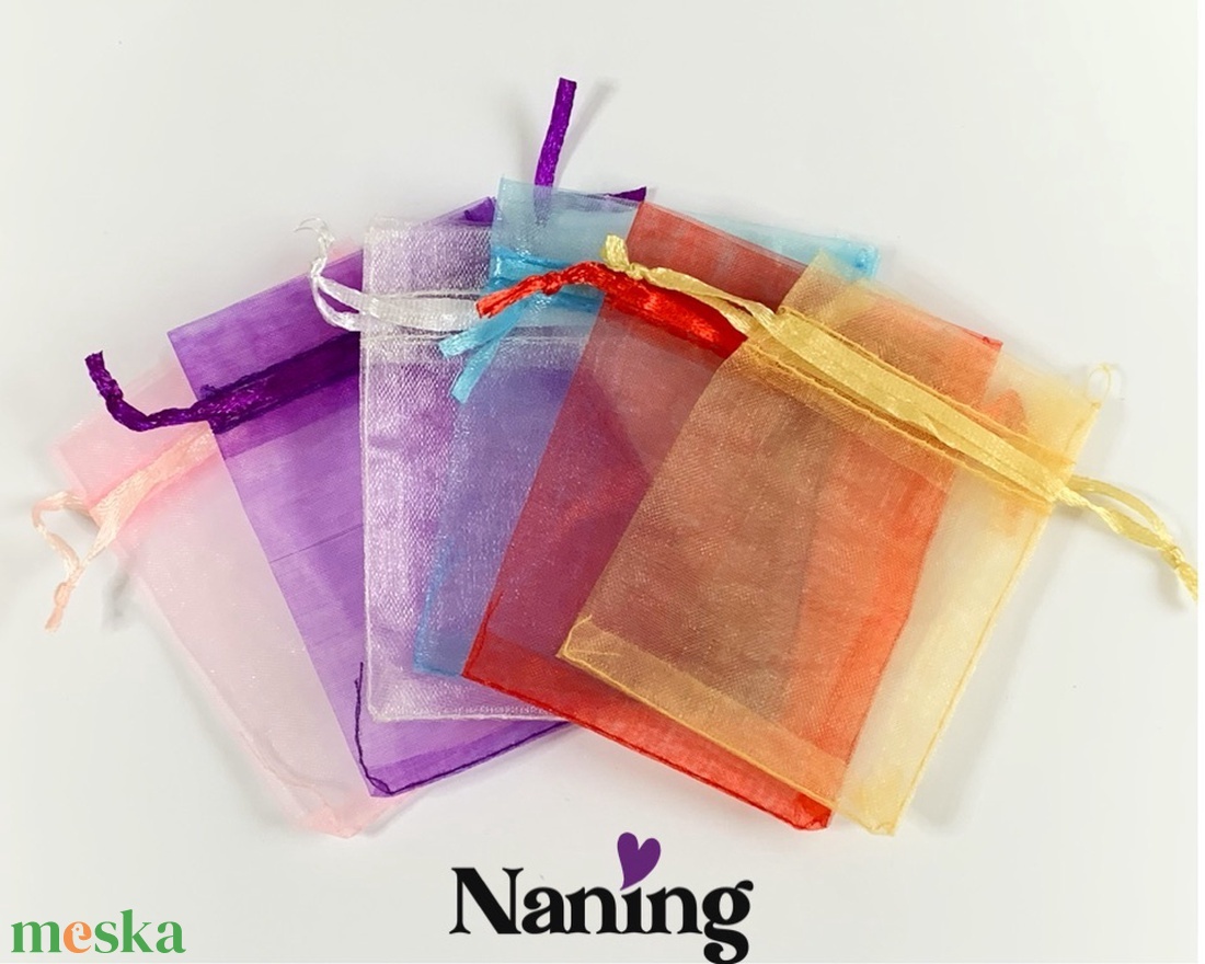 10db - ORGANZA - ajándéktasak/ékszertasak - 7x9cm. (60ft/db) - otthon & életmód - papír, írószer - ajándékozás kellékei - ajándékzsák, csomagolás - Meska.hu