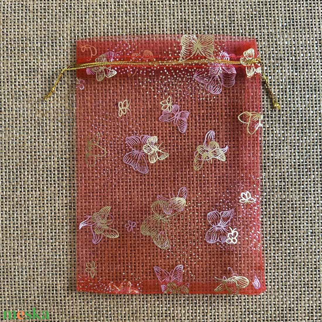 10db ORGANZA - ajándéktasak/ékszertasak - pillangós - 12x18cm - (90ft/db) - otthon & életmód - papír, írószer - ajándékozás kellékei - ajándékzsák, csomagolás - Meska.hu