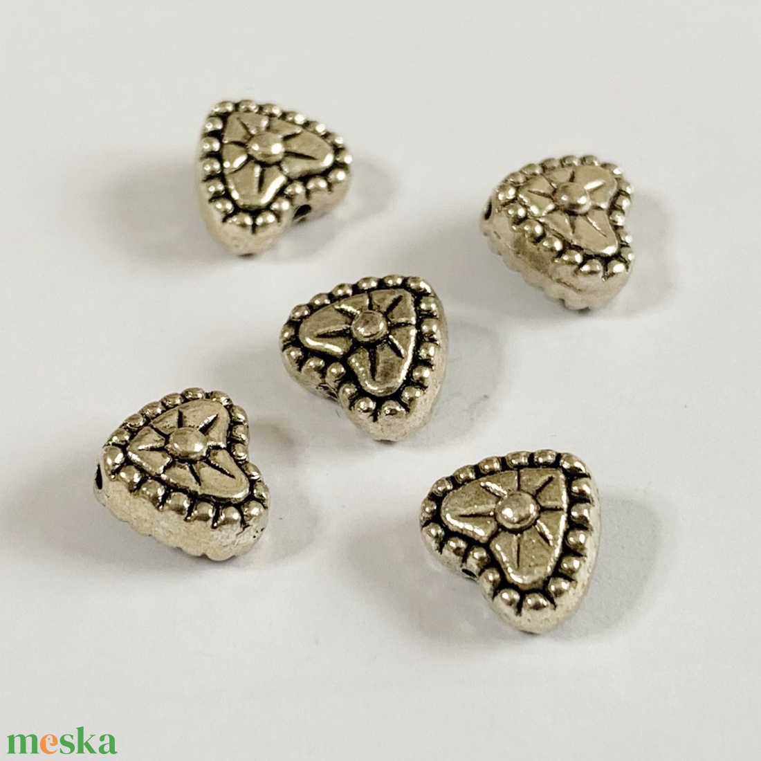 5db SZIVECSKE összekötőelem/köztes - 8x8mm - (80ft/db) - kellékek & szerszámok - gyöngyfűzés kellékek - fém köztesek - Meska.hu