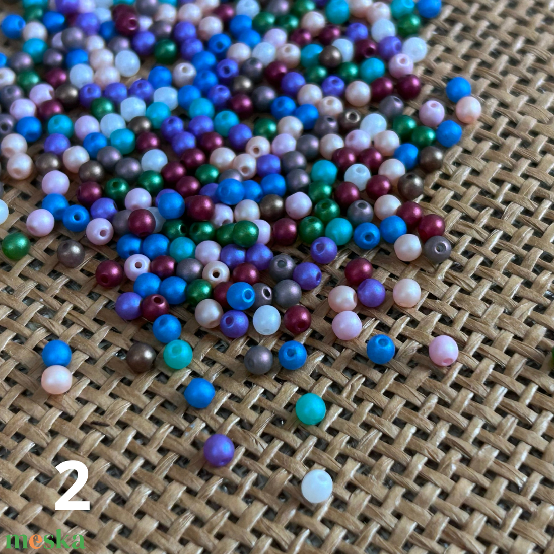 100db - üvegtekla gyöngy/préselt üvegtekla gyöngy - 4mm - vegyes színek  (5ft/db) - kellékek & szerszámok - gyöngyfűzés kellékek - üveggyöngy - Meska.hu