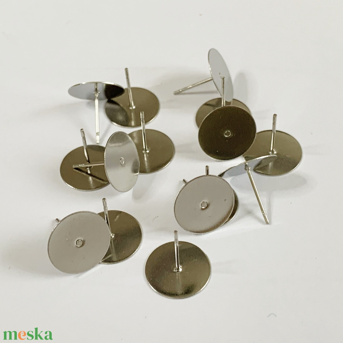10 pár/20db ROZSDAMENTES acél - orvosi fém - fülbevaló alap - 12mm  (100ft/pár) - kellékek & szerszámok - ékszerkellék - fülbevaló alap - Meska.hu
