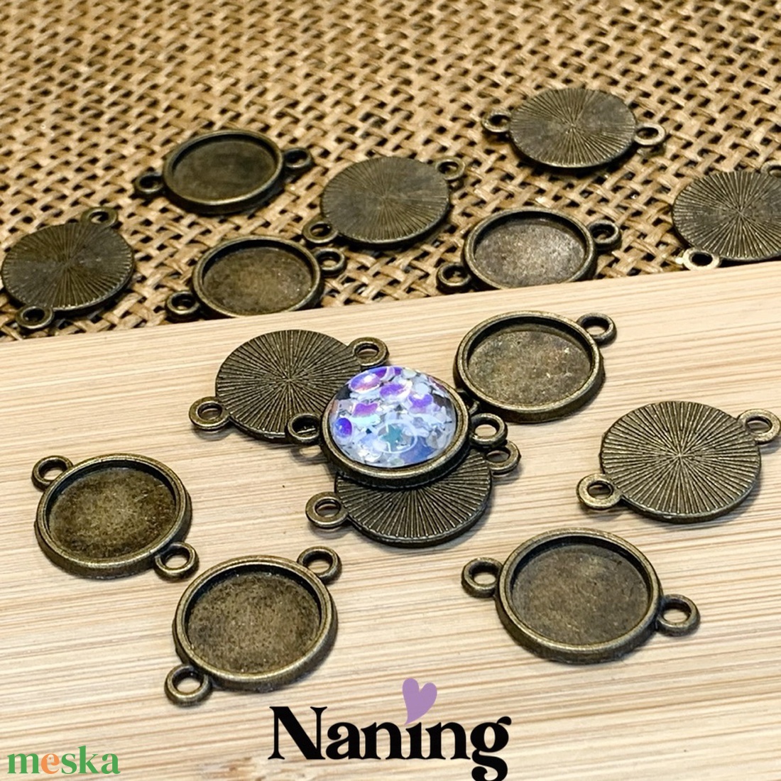 5db KABOSON alap/medálalap - összekötőelem - 15mm  (80ft/db) - kellékek & szerszámok - gyöngyfűzés kellékek - fém köztesek - Meska.hu