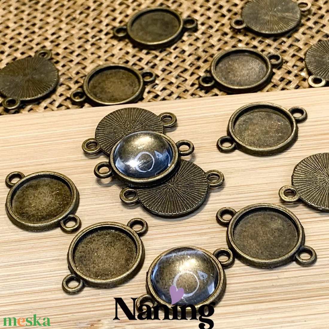 5db KABOSON alap/medálalap - összekötőelem - 15mm  (80ft/db) - kellékek & szerszámok - gyöngyfűzés kellékek - fém köztesek - Meska.hu