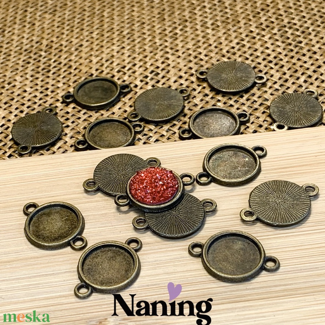 5db KABOSON alap/medálalap - összekötőelem - 15mm  (80ft/db) - kellékek & szerszámok - gyöngyfűzés kellékek - fém köztesek - Meska.hu