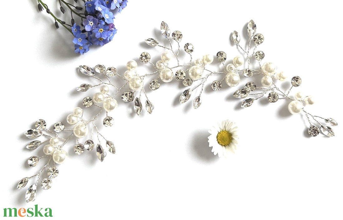 ESKÜVŐI - gyöngyös/strasszos - hajdísz/hajpánt - koszorú - esküvő - hajdísz - fejkoszorú - Meska.hu