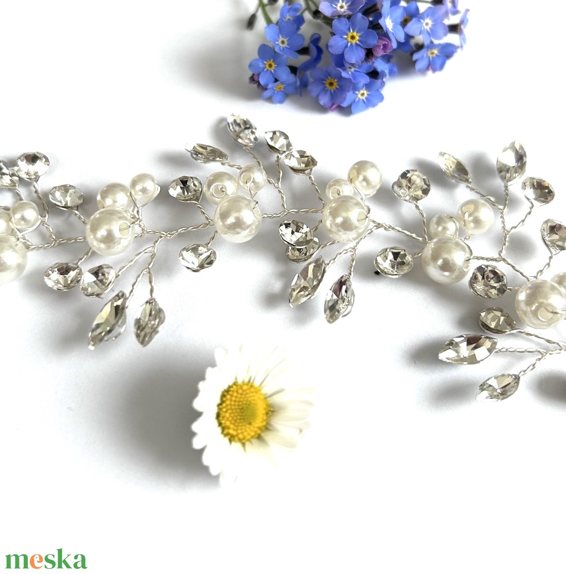 ESKÜVŐI - gyöngyös/strasszos - hajdísz/hajpánt - koszorú - esküvő - hajdísz - fejkoszorú - Meska.hu