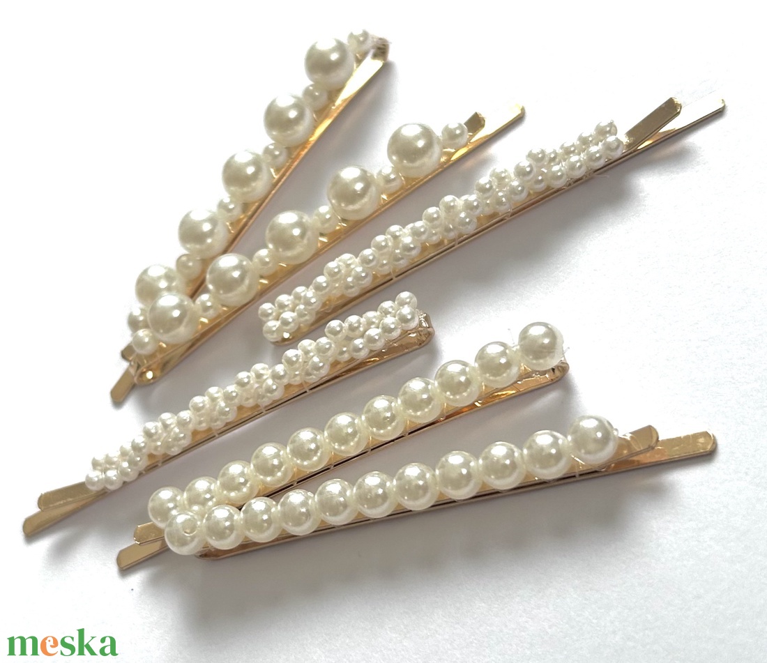 GYÖNGYÖS - hajcsat - szett - 6db-os - esküvő - hajdísz - hajtű - Meska.hu