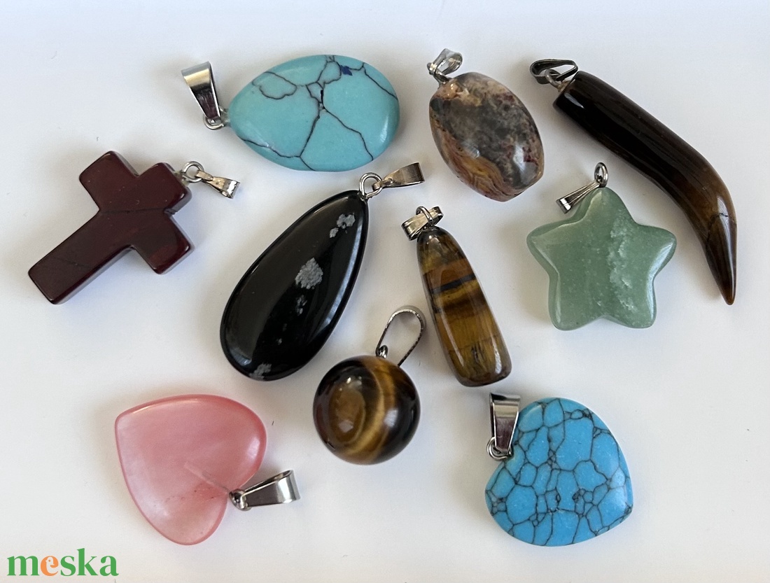 10db ásvány medál - kellékek & szerszámok - ékszerkellék - medál csomag - Meska.hu