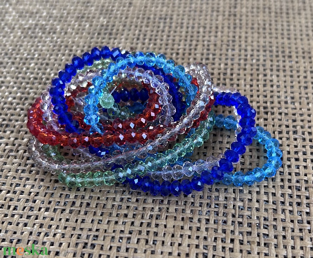 6db csiszolt üveggyöngy füzér - kellékek & szerszámok - gyöngyfűzés kellékek - üveggyöngy - Meska.hu