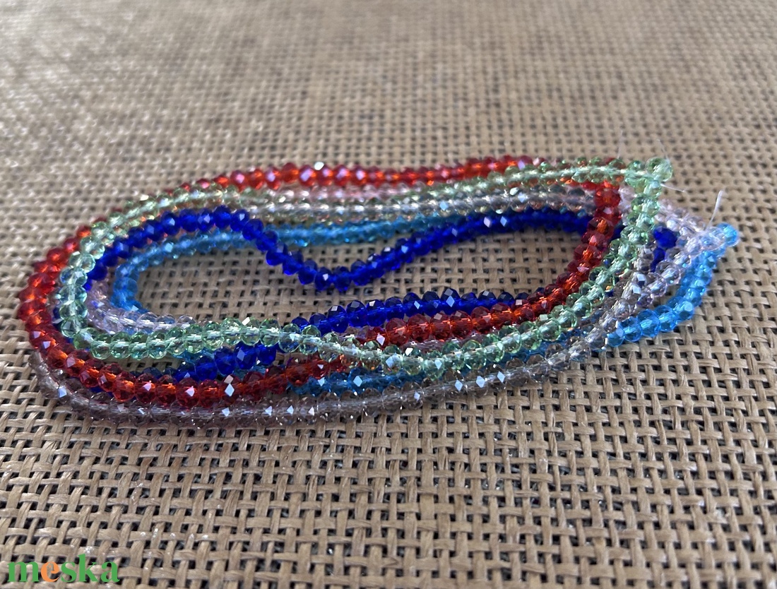 6db csiszolt üveggyöngy füzér - kellékek & szerszámok - gyöngyfűzés kellékek - üveggyöngy - Meska.hu