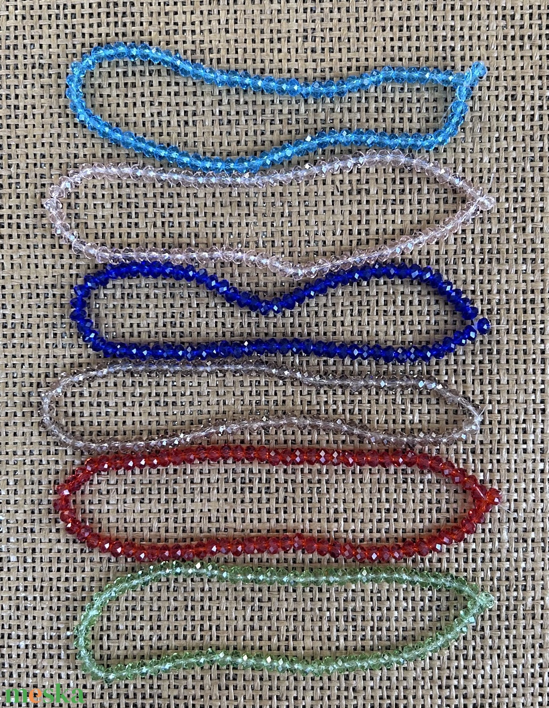 6db csiszolt üveggyöngy füzér - kellékek & szerszámok - gyöngyfűzés kellékek - üveggyöngy - Meska.hu