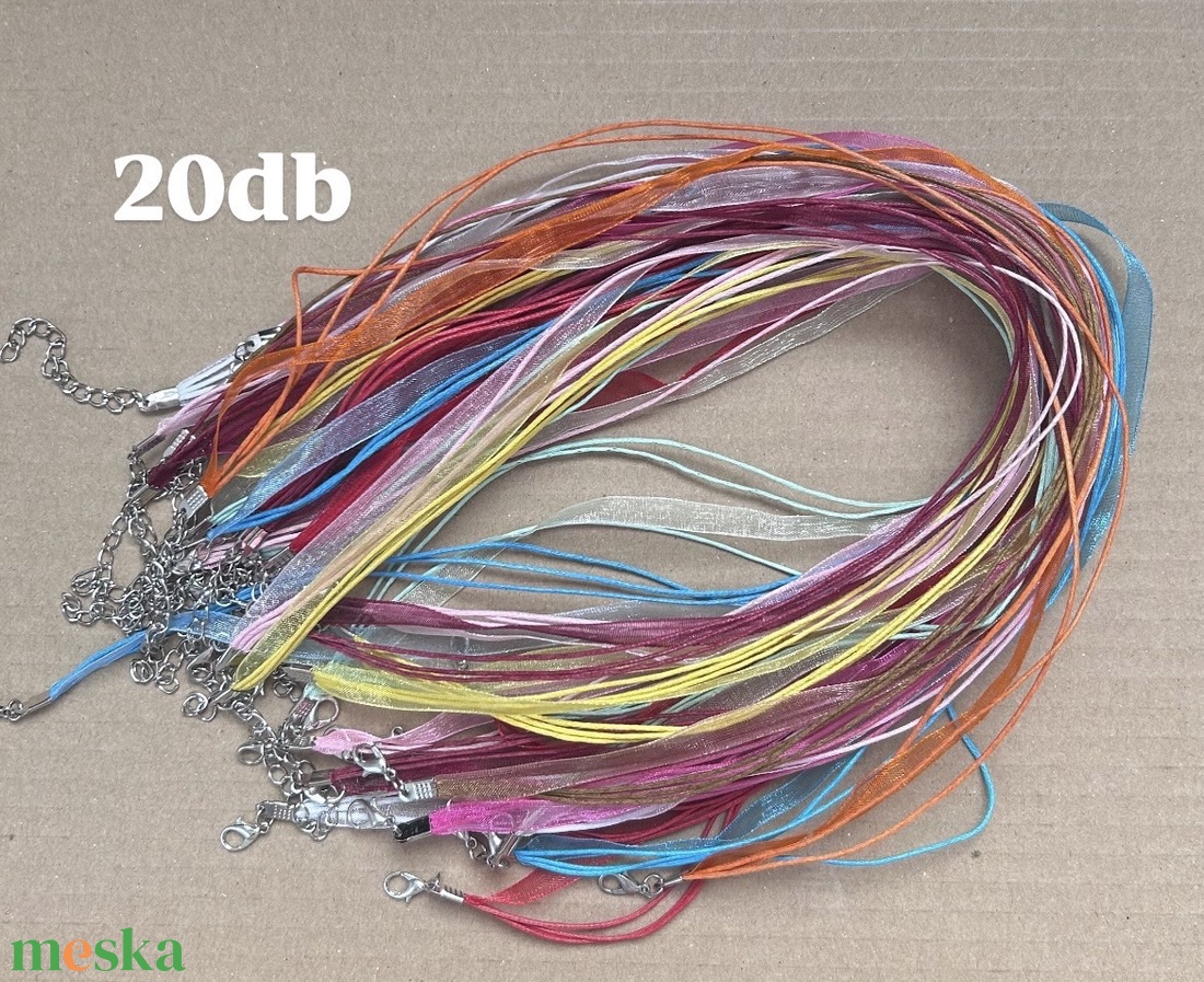 20db organza nyaklánc alap (50ft/db) - kellékek & szerszámok - ékszerkellék - nyaklánc alap - Meska.hu
