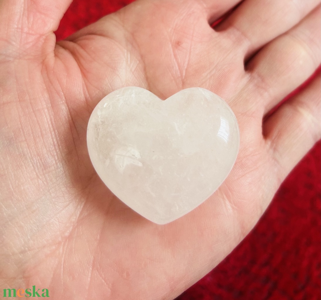 HEGYIKRISTÁLY szív - marokkő - 40x45mm - kellékek & szerszámok - ásvány alapanyag - marokkő - Meska.hu