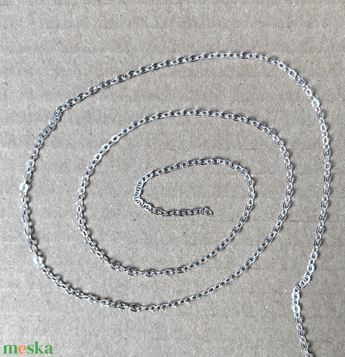 5m ezüst színű ékszerlánc - kellékek & szerszámok - ékszerkellék - ékszerlánc - Meska.hu