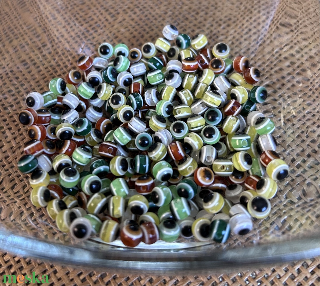 50db színes evil eye / nazar gyöngy  mix - kellékek & szerszámok - gyöngyfűzés kellékek - műanyag gyöngy - Meska.hu