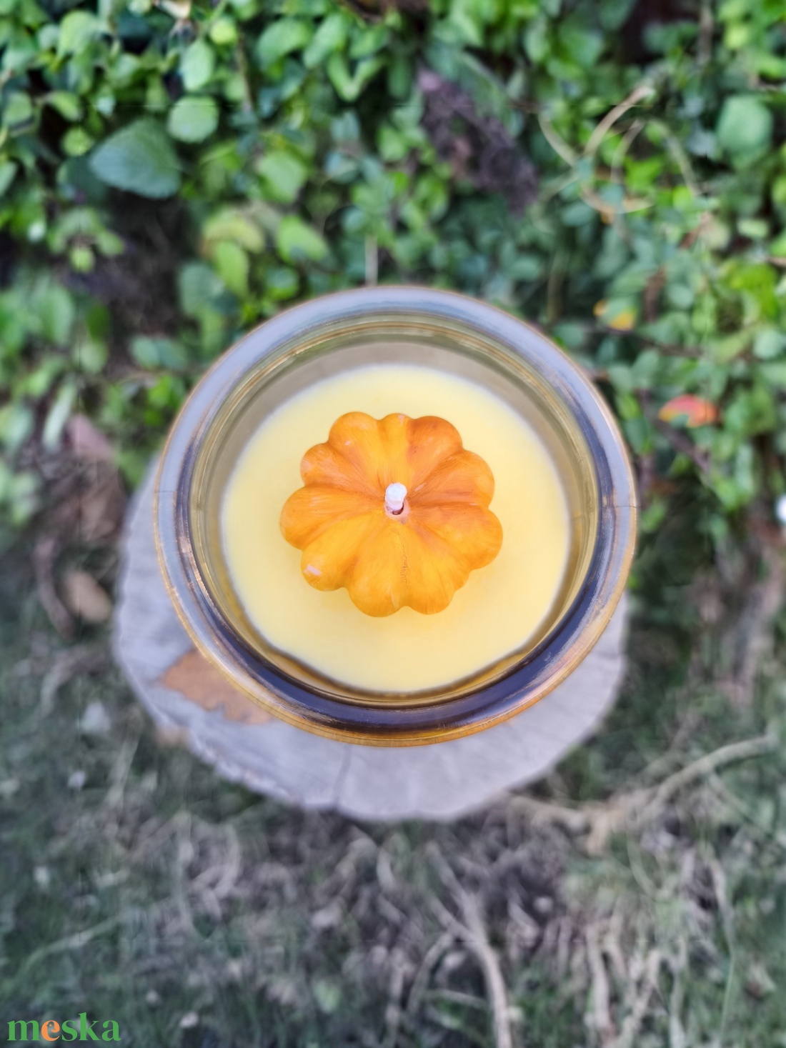 Őszi gyertya,Mirha illattal - esküvő - dekoráció - gyertya & gyertyatartó - Meska.hu