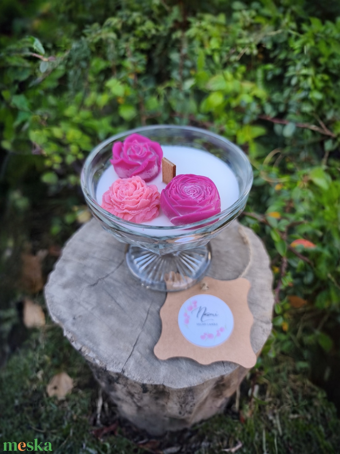 Rózss gyertya kehely - esküvő - dekoráció - gyertya & gyertyatartó - Meska.hu