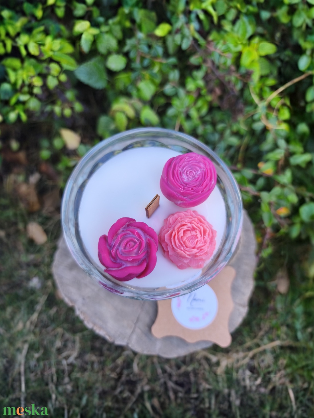 Rózss gyertya kehely - esküvő - dekoráció - gyertya & gyertyatartó - Meska.hu