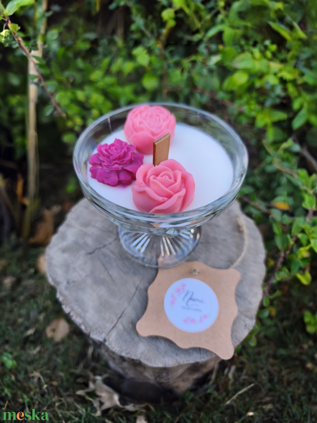 Rózss gyertya kehely - esküvő - dekoráció - gyertya & gyertyatartó - Meska.hu