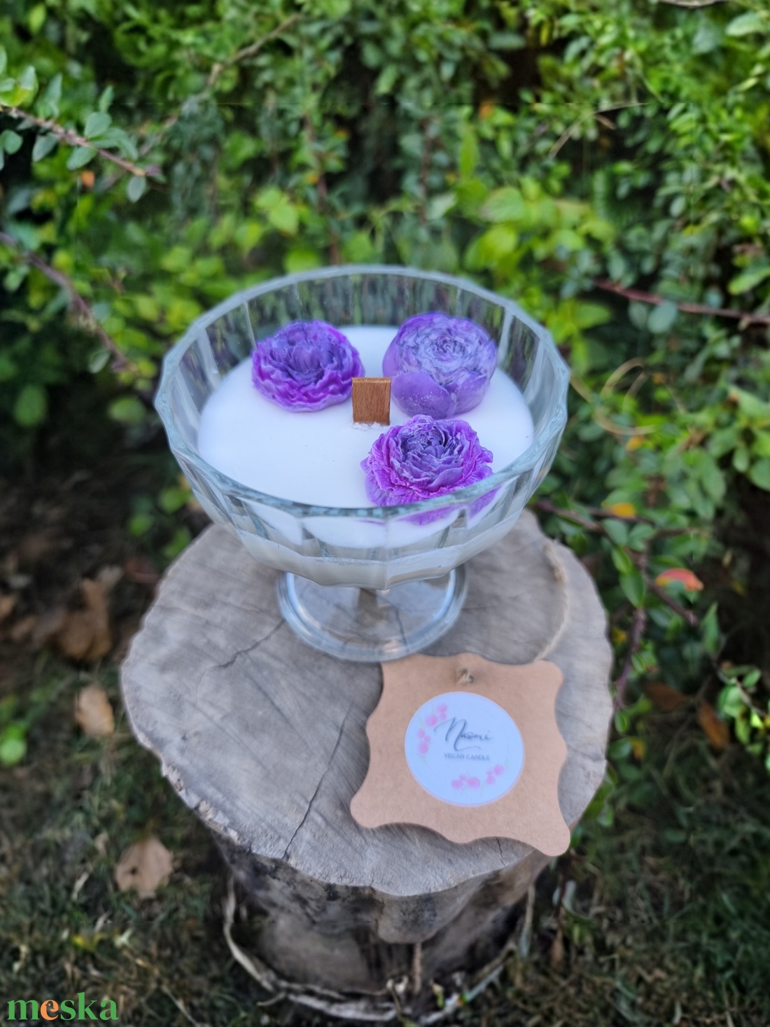 Lila virgos gyertya kehely - esküvő - dekoráció - gyertya & gyertyatartó - Meska.hu