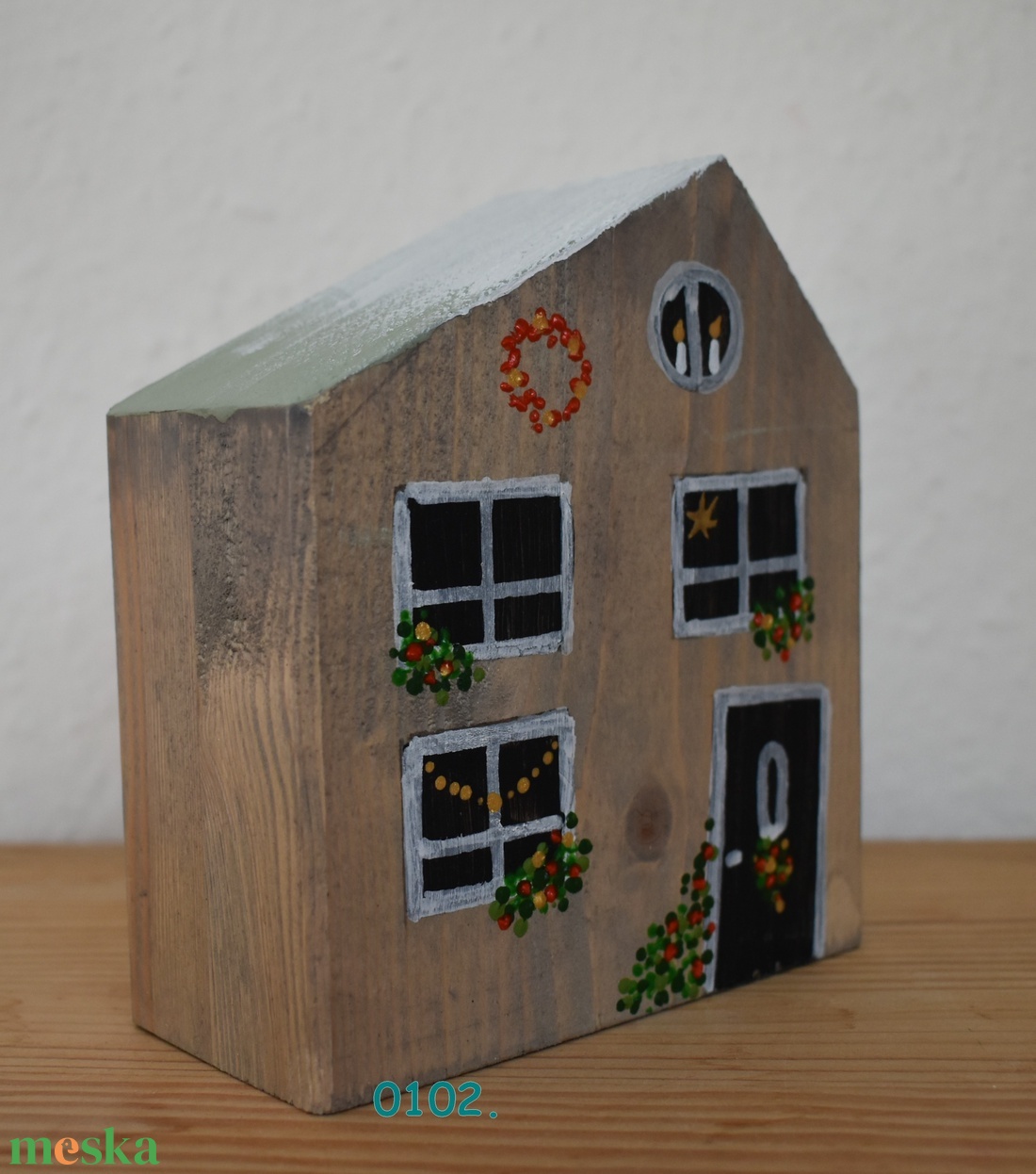 karácsonyi fa dekorházikó 0102 - karácsony - karácsonyi lakásdekoráció - karácsonyi falu, házikó - Meska.hu