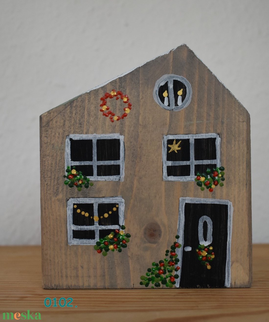 karácsonyi fa dekorházikó 0102 - karácsony - karácsonyi lakásdekoráció - karácsonyi falu, házikó - Meska.hu